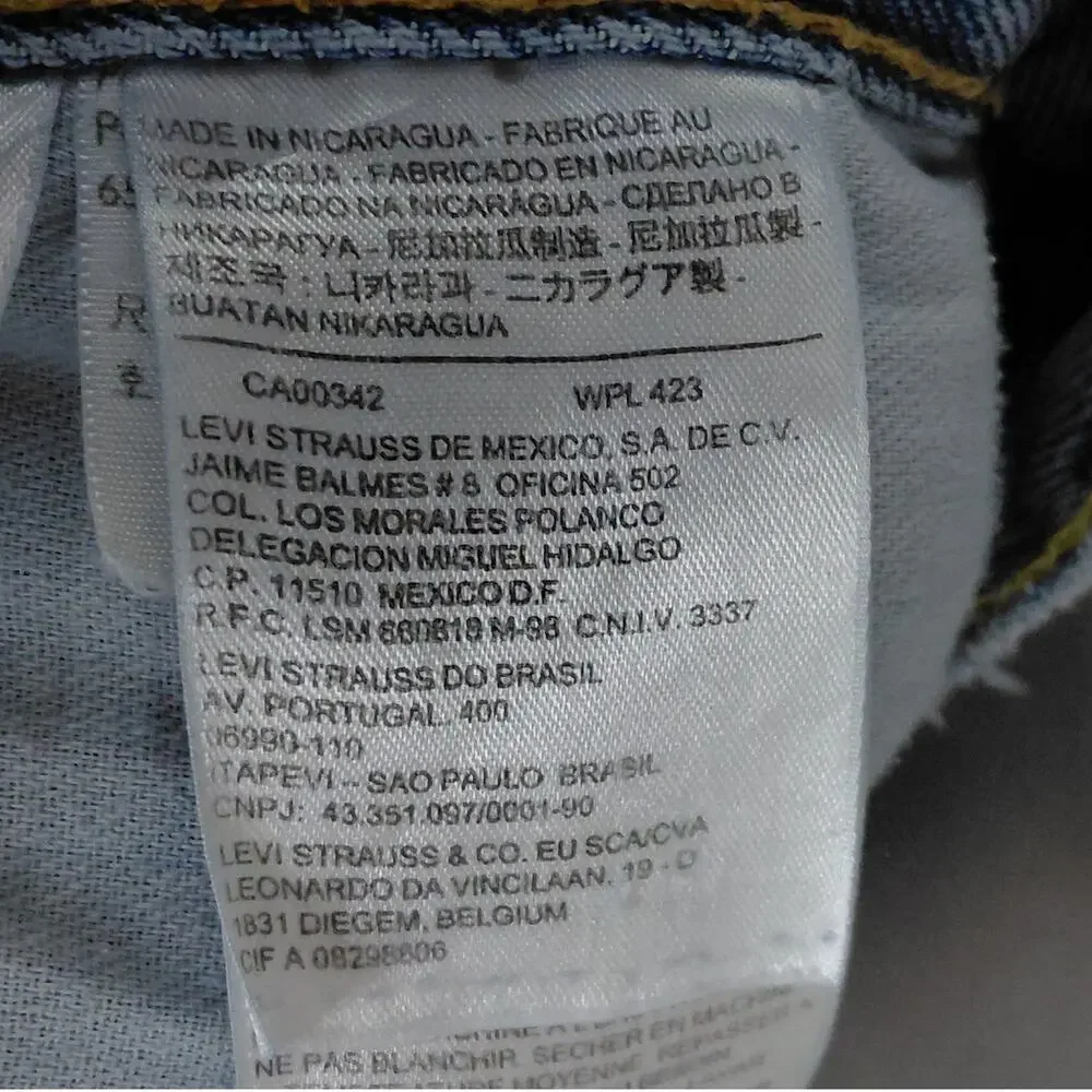 Levi's 505 Blue Light Wash Straight Leg Jeans Solid Men See Measurements